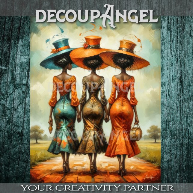 Papier Mousseline Elégance africaine Trois femmes en Harmonie Découp (Créateur téléchargé)