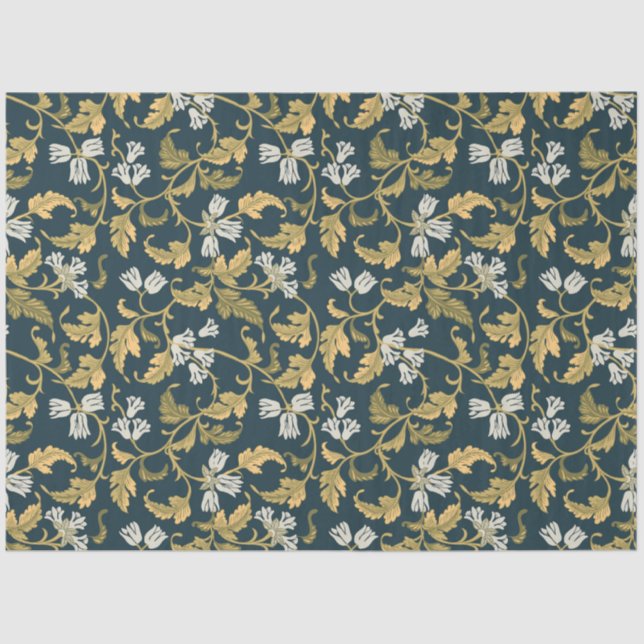 Papier Mousseline Élégance botanique vintage (Recto)