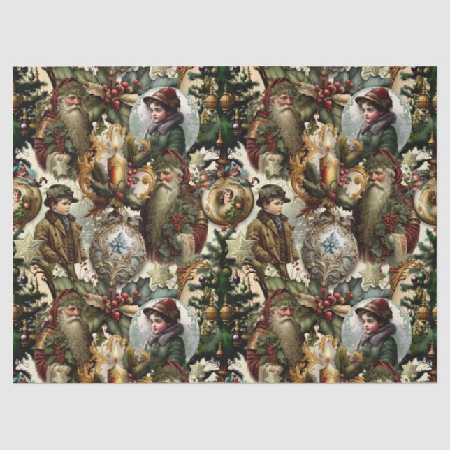 Papier Mousseline Élégance de Noël victorien  (Recto)