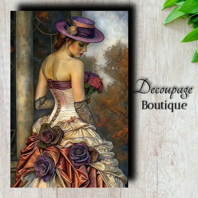 Papier Mousseline Élégance Victorienne Découpe (Victorian Romance Decoupage Tissue Paper)