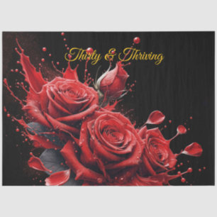 Papier Mousseline Elégant 30e anniversaire - Roses en fleurs
