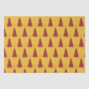 Papier Mousseline Élégant arbre de Noël rouge Joyeux or Noël Patter
