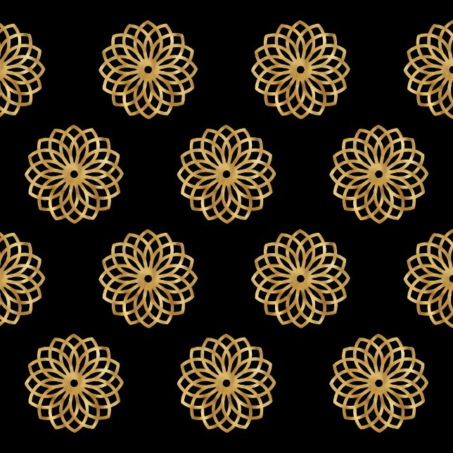 Papier Mousseline Elégant Arbres de Noël en or et noir (Créateur téléchargé)