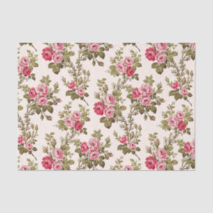 Papier Mousseline Élégant Arrière - plan Vintage rose Roses-Buff