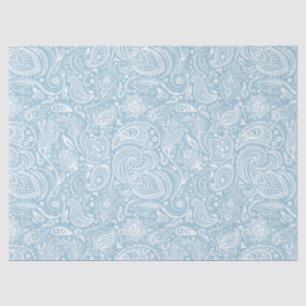 Papier Mousseline Elégant Blanc Floral Paisley sur Arrière - plan Bl