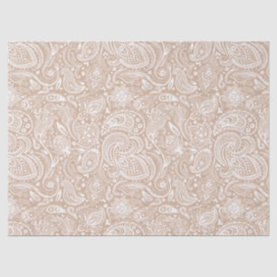 Papier Mousseline Elégant cachemire floral blanc sur Arrière - plan 