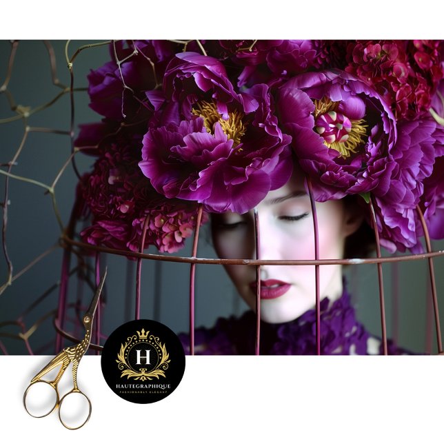 Papier Mousseline Élégant Casquette floral violet Birdcage (Créateur téléchargé)