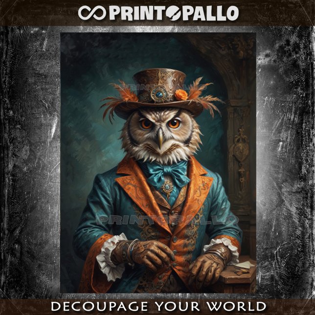 Papier Mousseline Elégant chevreau victorien en orange et bleu (Créateur téléchargé)