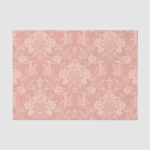 Papier Mousseline Elegant Chic Floral Damask-Peach