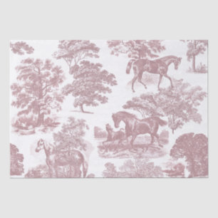 Papier Mousseline Élégant Chic Rustique Chevaux Doux Toile rose