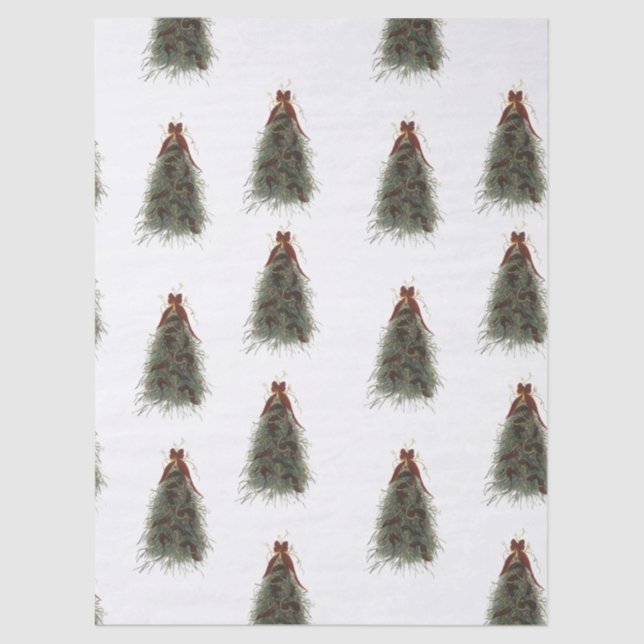 Papier Mousseline Elegant Christmas Tree Tissue Paper (Recto)