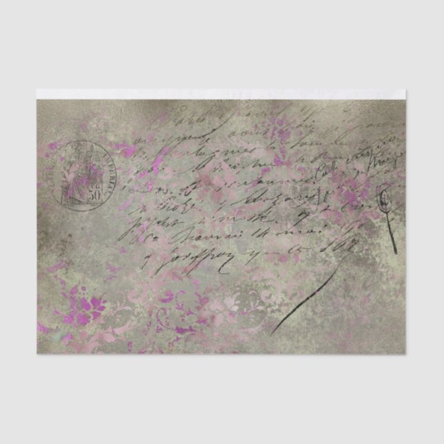 Papier Mousseline Élégant collage Vintage (Recto)