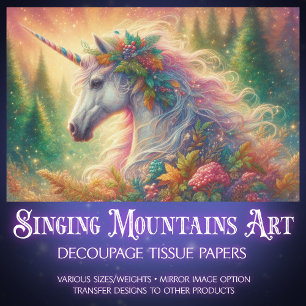 Papier Mousseline Élégant couleur Unicorn Portrait Découpage