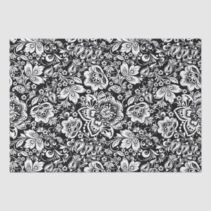 Papier Mousseline Élégant damas vintage blanc sur arrière - plan noi