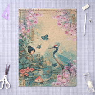 Papier Mousseline Elégant Découpage Thématique Japonaise