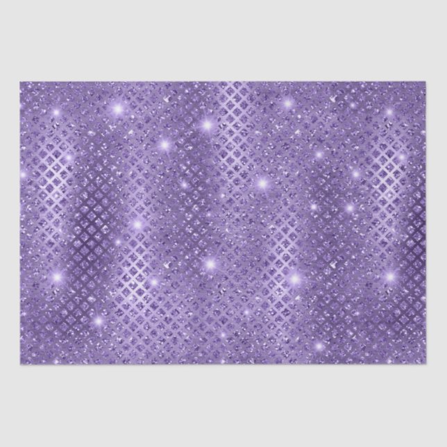 Papier Mousseline Élégant Diamants violets Motif de Parties scintill (Recto)