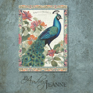 Papier Mousseline Elégant Ephémère Botanique Peacock Pink Découpage