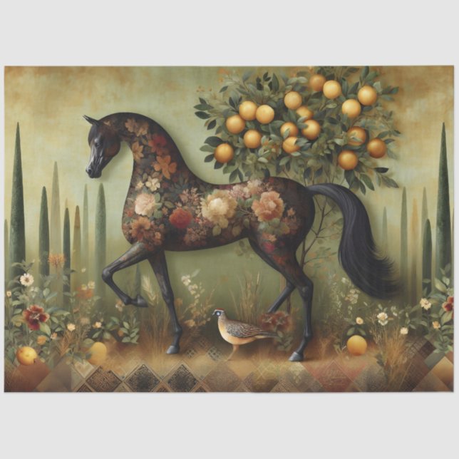 Papier Mousseline Elegant Equine, Horse, Decoupage (Recto)