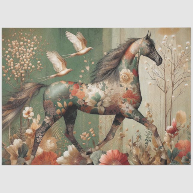 Papier Mousseline Elegant Equine, Horse, Decoupage, Tissue Paper (Recto)