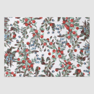 Papier Mousseline Elégant Festif Aquarelle Rouge Bleu Bleu Bleu Blan