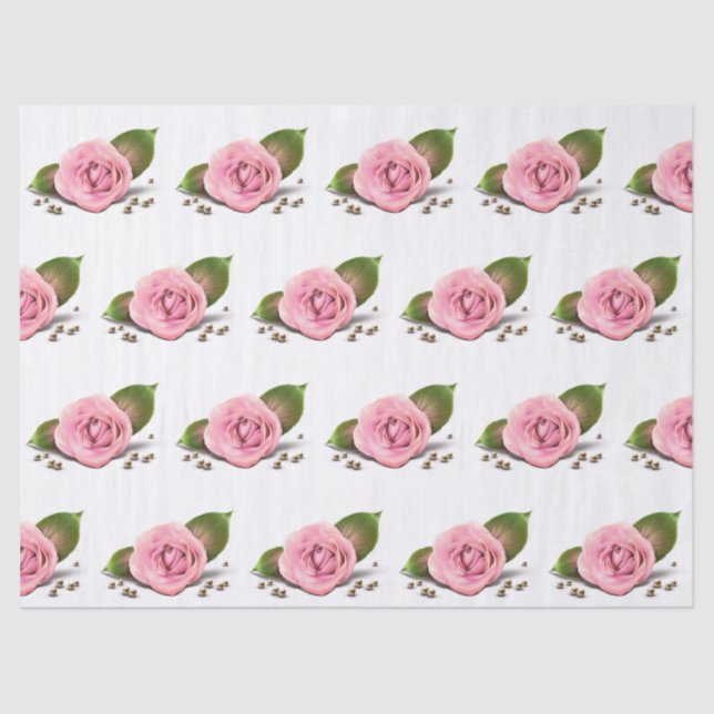 Papier Mousseline Élégant Floral Moderne (Recto)