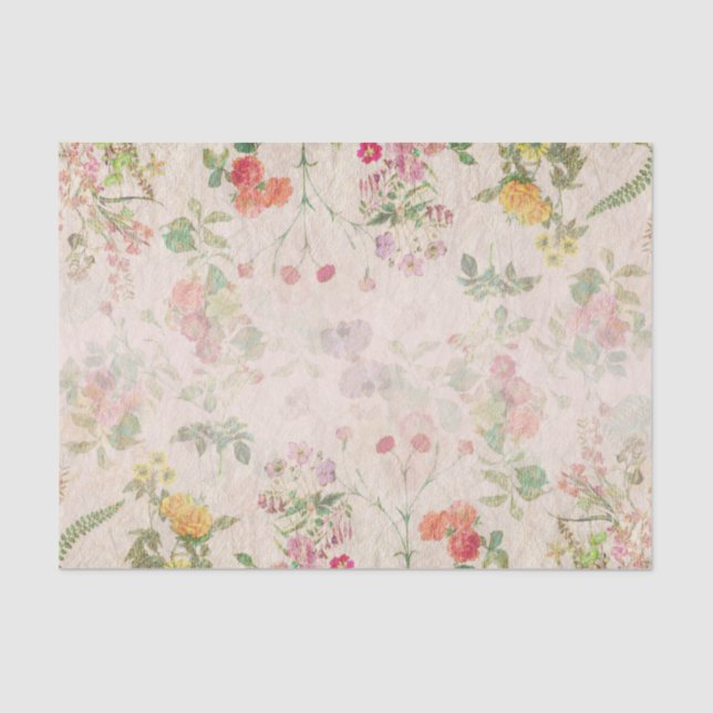 Papier Mousseline Élégant floral romantique rose Mariage Fleur sauva (Recto)