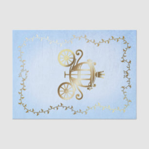 Papier Mousseline Elégant Gold Carriage Blue Storybook Royal