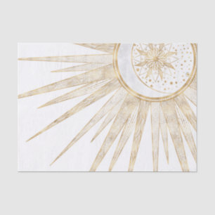 Papier Mousseline Elegant Gold Doodles Sun Moon Mandala Design