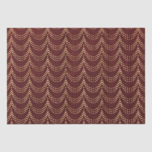 Papier Mousseline Élégant Gold Fairy Lights Rustic Red Christmas