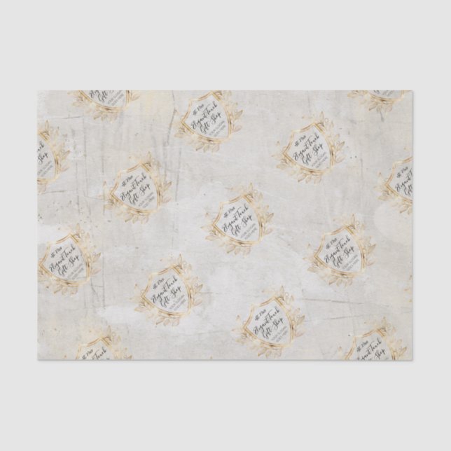 Papier Mousseline Élégant Gold Shield Entreprise Marque d'entreprise (Recto)