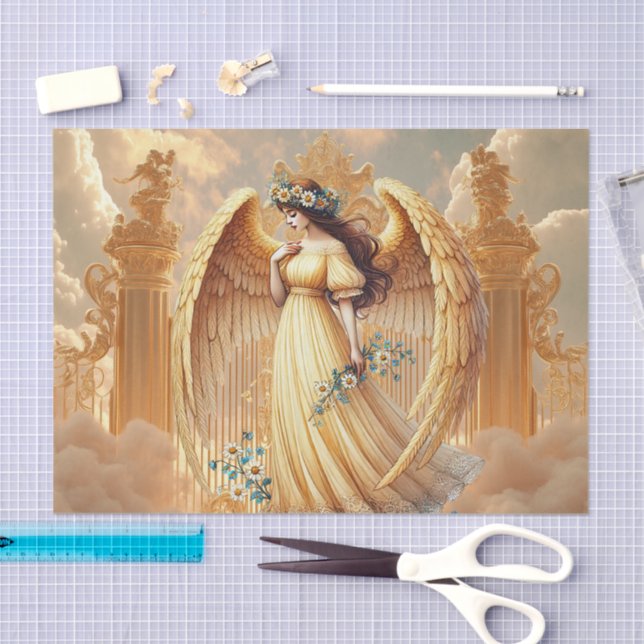 Papier Mousseline Elegant Heavenly Gate Angel  (Artisanat)