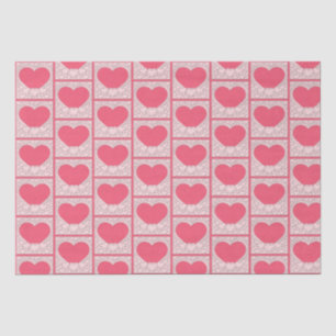 Papier Mousseline Élégant Heureuse Sainte-Valentin de coeur rose élé