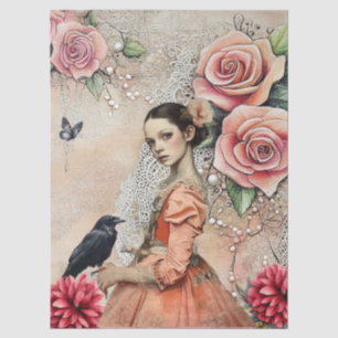 Papier Mousseline Élégant Jardin Floral de Goth Girl Victorian