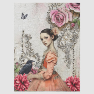 Papier Mousseline Élégant Jardin Floral de Goth Girl Victorian