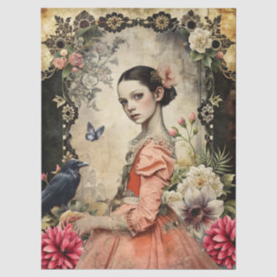 Papier Mousseline Élégant Jardin Floral de Goth Girl Victorian