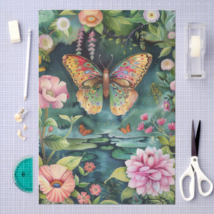 Papier Mousseline Elégant Jardin Oriental Thème Découpage Artisanat