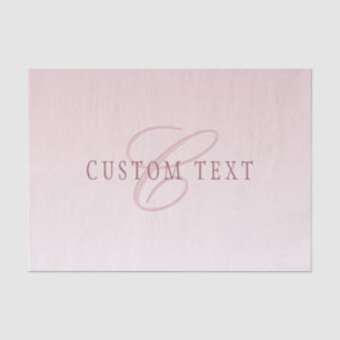 Papier Mousseline Élégant lettrage et monogramme   Rose Ombre