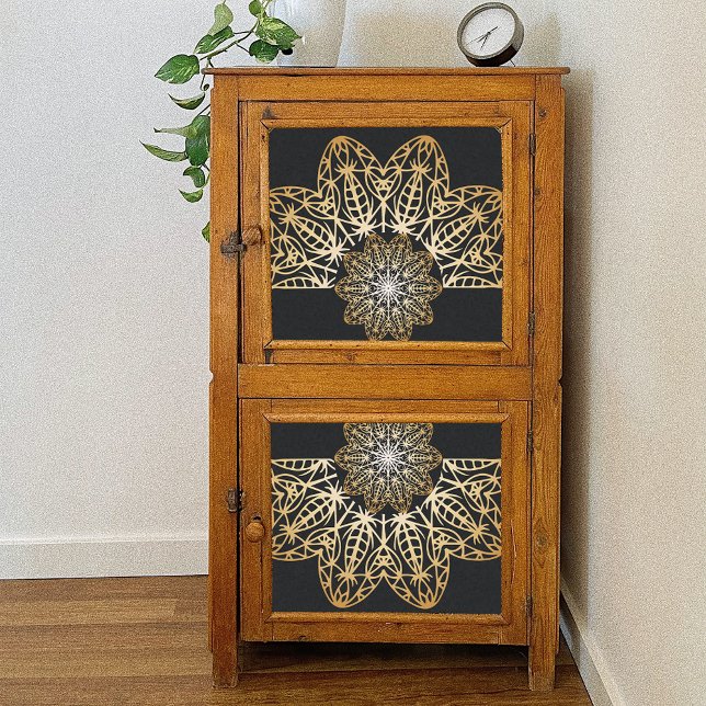 Papier Mousseline Élégant métal Faux or Mandalas Découpage (Créateur téléchargé)