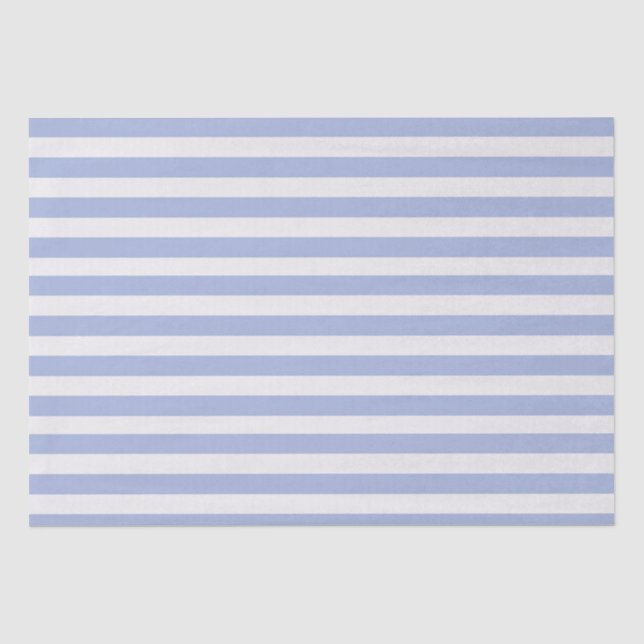 Papier Mousseline Élégant minimal Bleu clair rayures blanches (Recto)