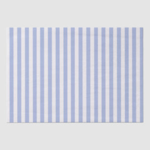 Papier Mousseline Élégant minimal Bleu clair rayures blanches