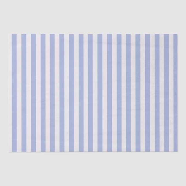 Papier Mousseline Élégant minimal Bleu clair rayures blanches (Recto)