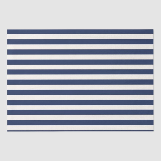 Papier Mousseline Élégant minimal Bleu Marine Blancs (Recto)