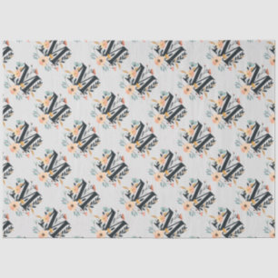 Papier Mousseline Élégant monogramme de conception Lettre M motif 1