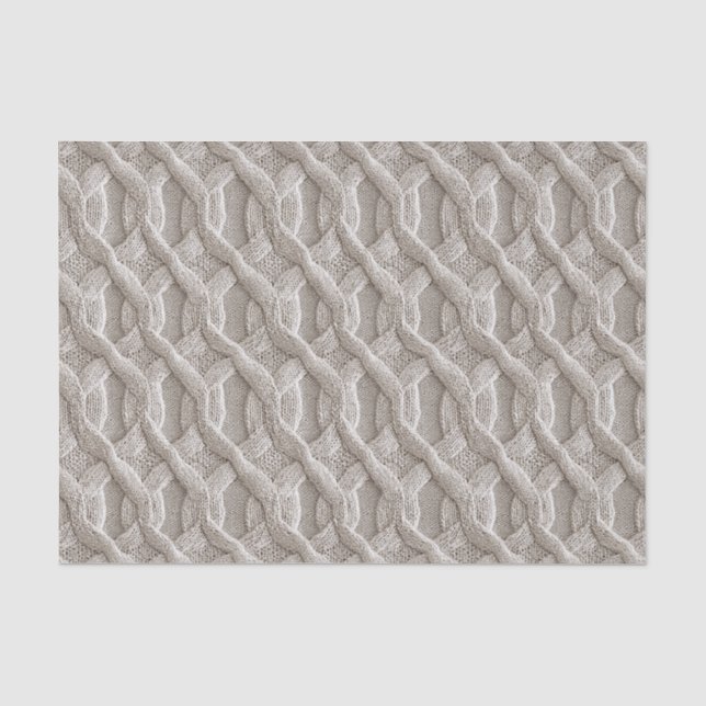 Papier Mousseline Élégant Motif de câble beige (Recto)