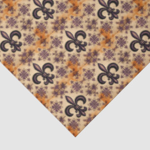 Papier Mousseline Élégant Motif de découpage noir et orange