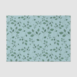 Papier Mousseline Elégant Motif de feuillage bleu écaille