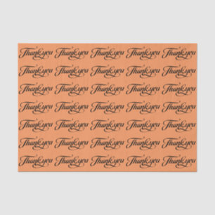Papier Mousseline Élégant Motif de Merci noir et orange