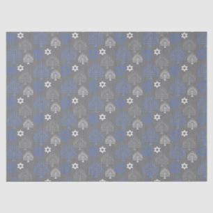 Papier Mousseline Élégant Motif de vacances Blue Hanoukka