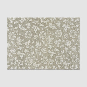 Papier Mousseline Élégant motif floral beige Vintage