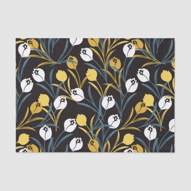 Papier Mousseline Élégant motif floral de Tulipe (Recto)